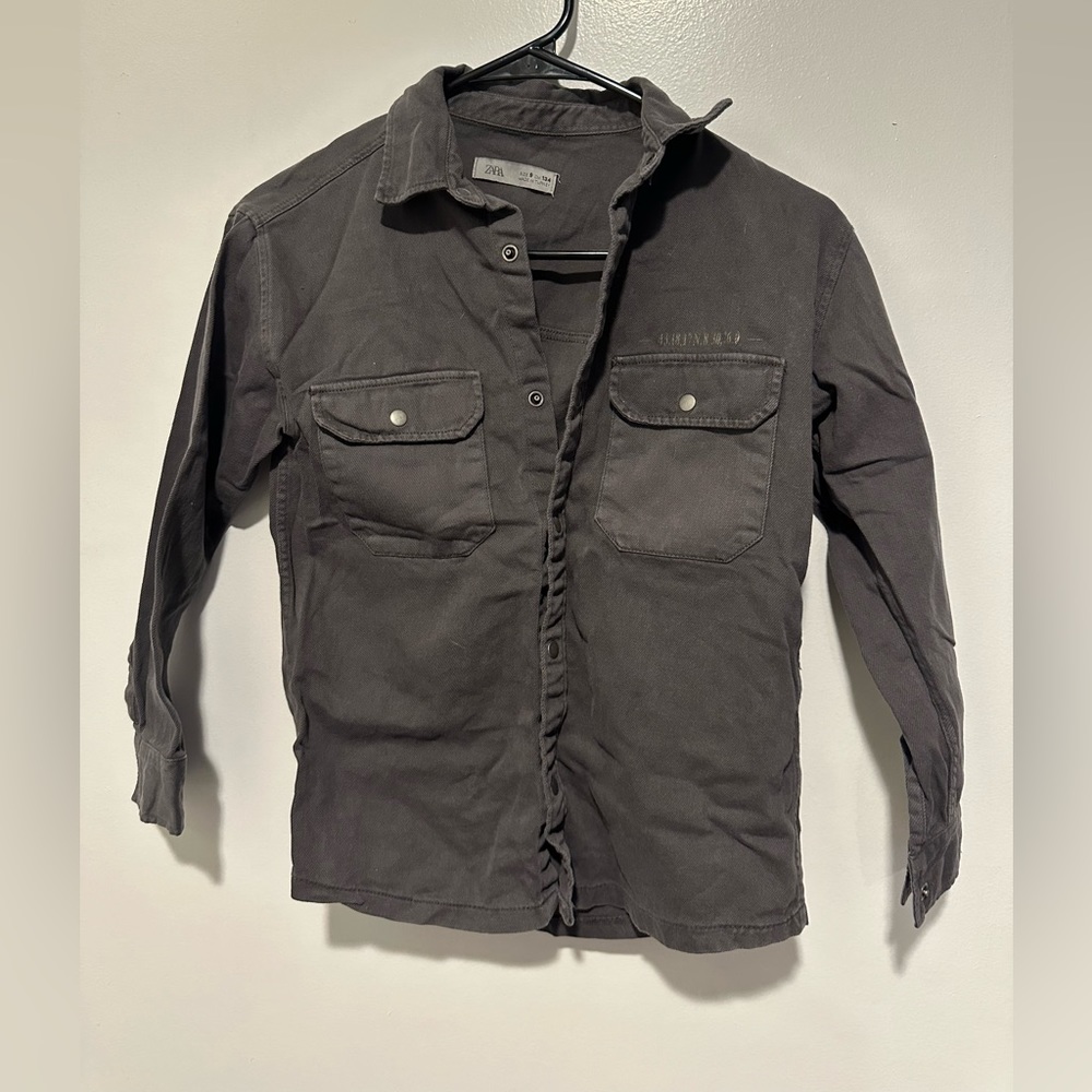 Dark gray boys shacket size 9